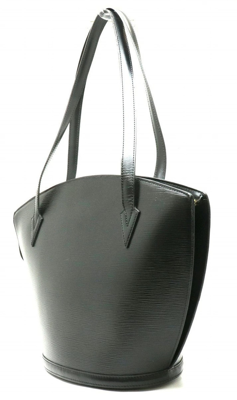 Louis Vuitton Black Shoulder Jacques Epi Leather Saint Tote Shopping Bag Noir